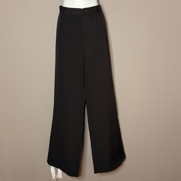 Laundry by Shelli Segal NWT Black wide leg dress Pants Sz M Business office - Picture 2 of 7